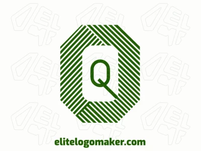A refined logo template featuring the letter 'Q' with elegant striped detailing, blending sophistication and style in a sleek design.