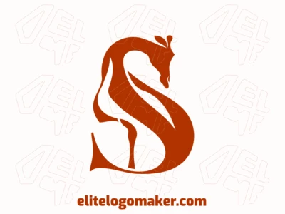 An initial letter logo design cleverly integrating the letter "S" with a giraffe, evoking uniqueness and nature in earthy tones.