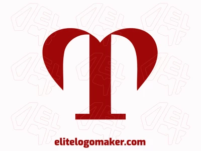 An abstract logo design featuring the letter 'T' creatively combined with a heart shape, expressing unity and love.