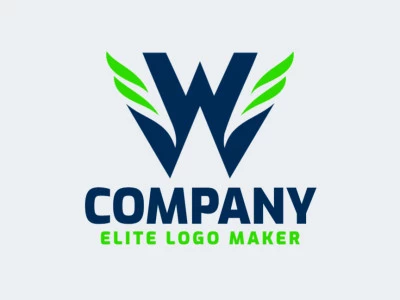 A simple yet impactful logo design featuring the letter "W", blending green and blue hues for a refreshing touch.