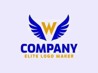 A simple logo featuring a 'W' with wings, blending dark blue and dark yellow for a striking appeal.