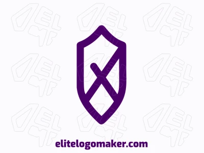 A refined and simple logo design featuring the letter 'X' inside a shield, creating a strong yet understated symbol perfect for a professional company identity.
