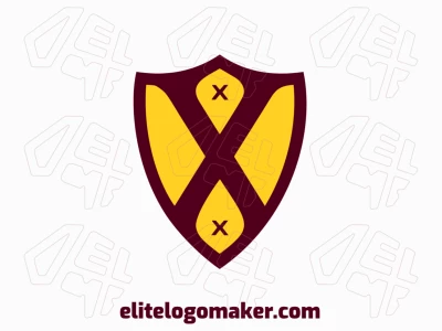 An emblem-style logo template featuring the letter 'X' inside a simple shield, creating an attractive and timeless design for branding.