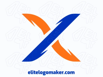A creative logo featuring the letter 'X' in a cheap, two-color design with bold orange and dark blue for a striking initial letter style.