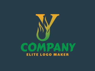 Logo design features the letter 'Y' ignited with fire flames, creating a dynamic and professional impression.