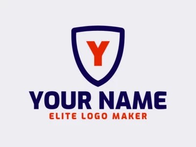 A minimalist logo combines the letter 'Y' with a shield, designed to be perfect for business use with its clean lines and straightforward shapes.