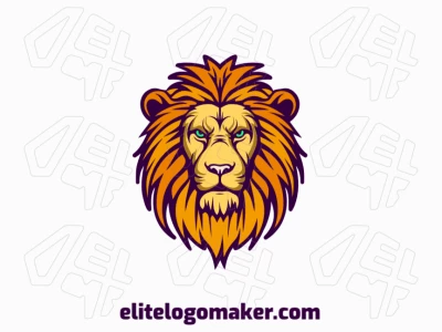 A bold lion logo, embodying strength and leadership, perfect for a powerful mascot.