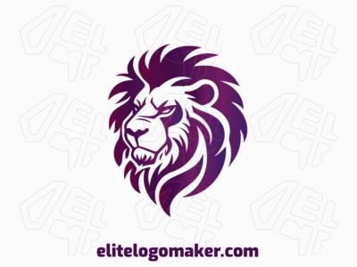 A gradient-styled logo featuring a lion, blending various shades of purple to create a regal and dynamic design.