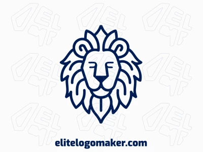 A monoline lion, showcasing a distinguished and editable design.