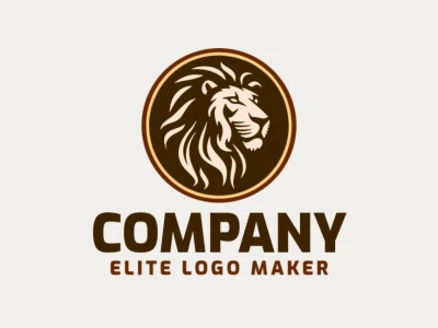 This circular logo showcases a lion in captivating shades of brown, yellow, and beige. Its regal design symbolizes leadership and strength, making it an ideal choice for brands that aspire to command attention.