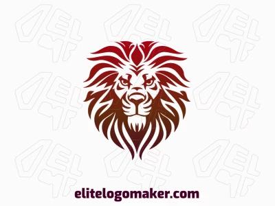 An interesting symmetric vector illustration of a lion head, customizable for a unique logo design.