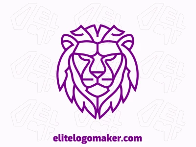 A refined monoline logo features a lion head with fine lines, creating an ideal and sophisticated design with its elegant, continuous strokes.
