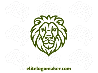The lion head with a refined design and green color in a mascot style creates a noticeable and memorable visual impact.