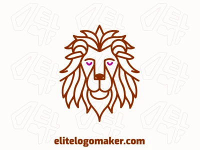 A high-quality logo design featuring a lion head with several lines in a monoline style, offering a sleek and sophisticated look.