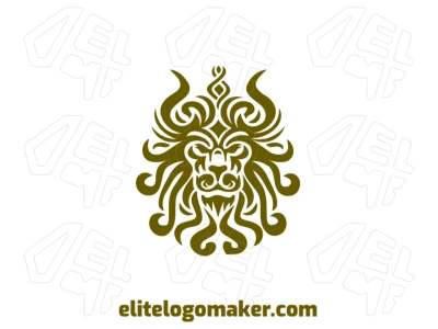 A luxurious logo featuring a lion with a fantastic design, blending abstract elements and bold details for a majestic and elegant look.