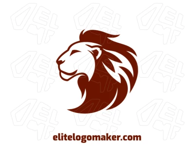 A customizable logo featuring a lion with a large mane, designed in a mascot style to create a bold and memorable brand identity.