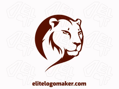 A minimalist logo template featuring a lioness, offering a clean and customizable design.