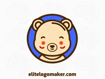 A charming childish logo featuring a little bear, styled with playful lines and colored in blue, brown, orange, and beige for a delightful and engaging look.