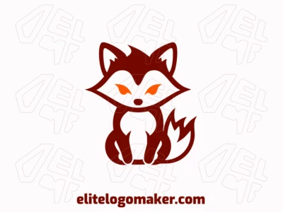 Logo with creative design, forming a little fox with simple style and customizable colors.