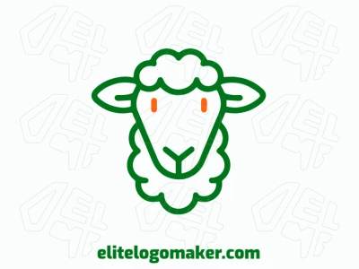 A monoline masterpiece featuring the head of a lucky sheep, symbolizing prosperity and fortune. Enveloped in a deep shade of dark green.