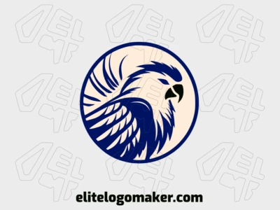 Vibrant and captivating, the circular logo of a macaw in shades of blue and beige celebrates the beauty of nature with its colorful plumage.
