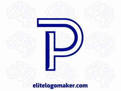 Featuring a magnificent letter 'P' in dark blue, this ideal and professional initial letter logo exudes sophistication.