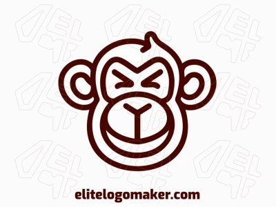 A refined vector logo featuring an excellent monoline illustration of a monkey, capturing both simplicity and sophistication.