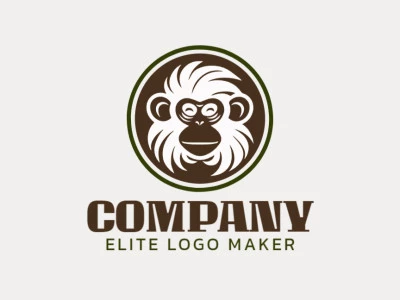 Memorable logo in the shape of a monkey head with abstract style, and customizable colors.