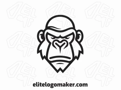An abstract monkey head logo with bold lines and shapes, creating a unique and artistic representation full of character.