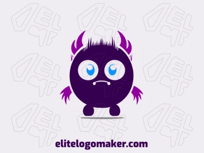 A monster-shaped abstract logo in striking blue and purple hues. Let your imagination come alive!