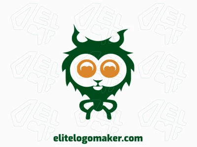 Customizable logo in the shape of a monster with an abstract style, the colors used were green and yellow.