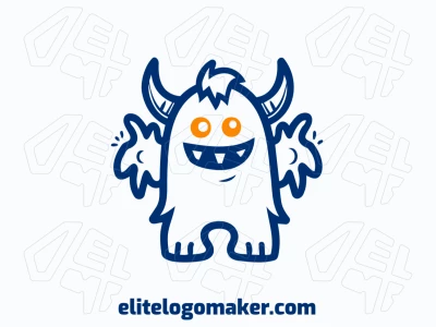 An abstract creative logo featuring a distinguished blue and orange monster shape, blending bold design with striking colors.