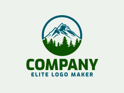 A logo in the shape of a mountain combined with a forest with a blue color, this logo is ideal for different business areas.