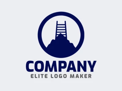 Creative logo in the shape of a mountain combined with a ladder with a refined design and simple style.