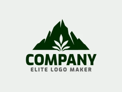 Modern logo in the shape of a mountain combined with leaves with professional design and double meaning style.