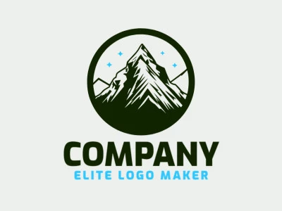 Logo with creative design, forming a mountain combined with stars with simple style and customizable colors.