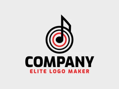 Ideal logo for different businesses in the shape of a musical note combined with a target, with a minimalist style.