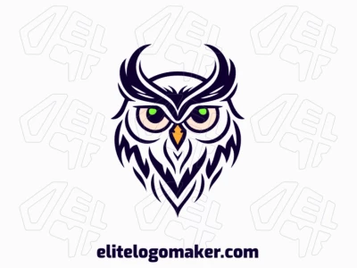 An abstract nocturnal owl logo, striking and versatile for diverse branding needs.