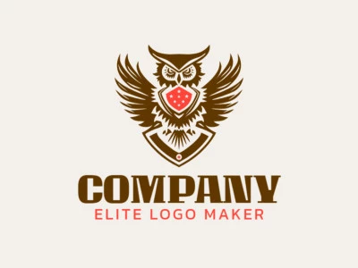 Illustrative logo with a refined design forming a nocturnal owl, the colors used was brown and orange.