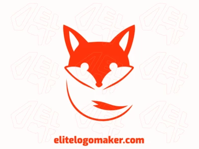 An interesting abstract orange fox head logo, designed to create a bold and captivating visual with a unique artistic style.
