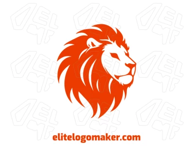 A creative logo featuring an orange lion with a high-level design, crafted in a minimalist style for a bold and distinctive visual impact.