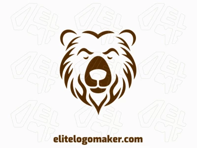 A minimalist logo featuring an ornamental bear, exuding sophistication and charm in brown tones.
