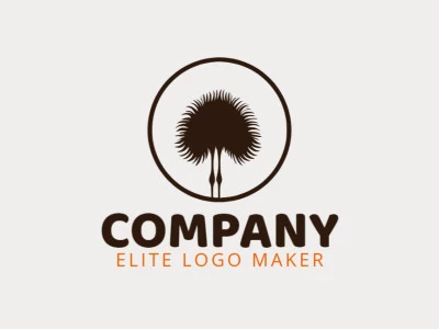 Create a logo template for sale in the shape of an ostrich, using bright colors such as yellow and orange.