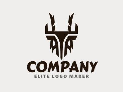 Vector logo in the shape of an owl with symmetric design and brown color.