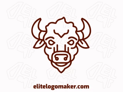 A professional, monoline ox logo in brown, combining simplicity with a distinct and appropriate design.
