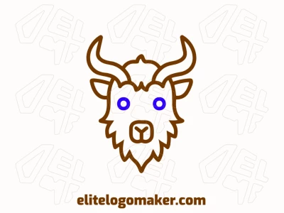 A monoline logo featuring an ox head, designed with smooth and continuous lines for a sleek and modern look.