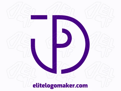 This initial letter logo design combines the shapes of 'P' and 'D' in a striking purple color, creating a distinctive and memorable impression.
