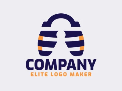 Creative logo in the shape of a padlock with a refined design and abstract style.