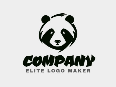 The mascot logo was created with abstract shapes forming a panda bear with the color black.