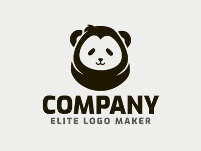 Contemporary emblem featuring a panda bear, exquisitely crafted with a sleek and minimalist aesthetic.